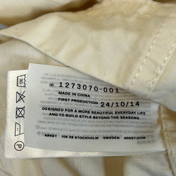 Arket LINEN-COTTON DRESS Butter/Cream yellow Size M - Picture 6 of 9